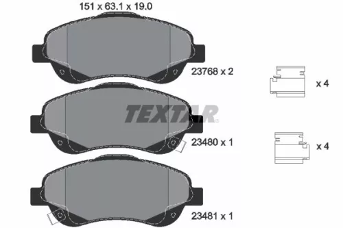 Textar Front Brake Pads Set For Toyota Avensis Corolla