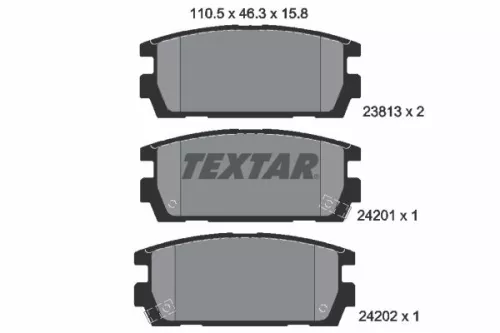 Textar Rear Brake Pads Set For Hyundai Hyundai (Huatai) Landwind (Jmc) Terracan 