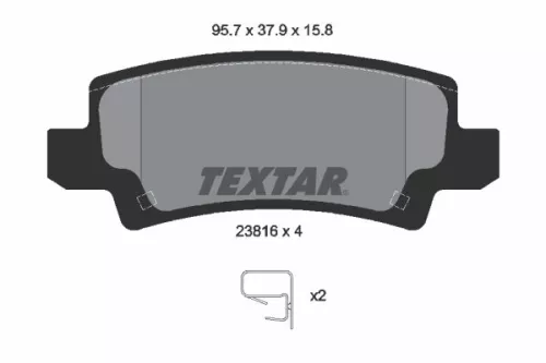 Textar Rear Brake Pads Set For Toyota Corolla