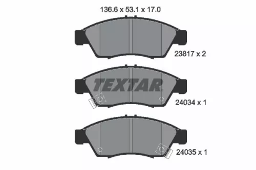 Textar Front Brake Pads Set For Suzuki Suzuki (Changhe) Liana Liana A6
