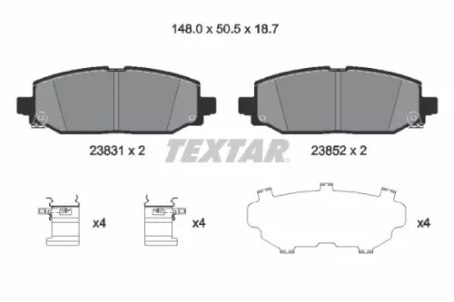 Textar Rear Brake Pads Set For Jeep Wrangler