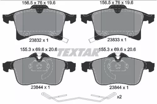 Textar Front Brake Pads Set For Opel Vauxhall Adam Corsa