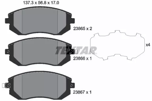 Textar Front Brake Pads Set For Chevrolet Saab Subaru 9-2x Baja Exiga Forester I