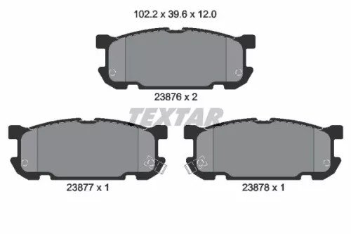 Textar Rear Brake Pads Set For Mazda Mx-5