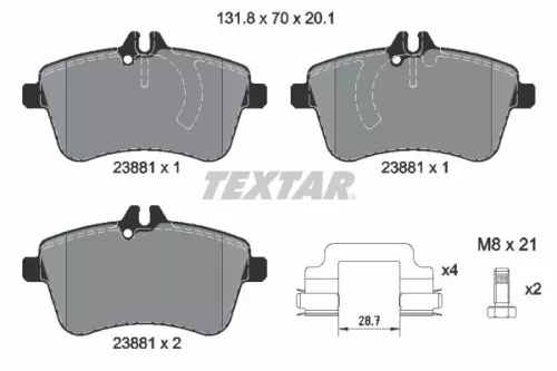 Textar Front Brake Pads Set For Mercedes A-class B-class