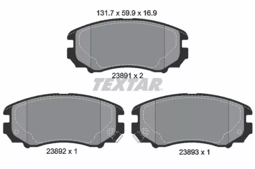 Textar Front Brake Pads Set For Hyundai Hyundai (Beijing) Kia Coupe Elantra Mage