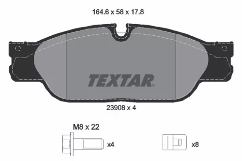Textar Front Brake Pads Set For Daimler Jaguar S-type Super Eight Xj