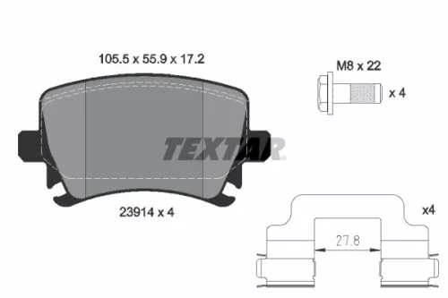 Textar Rear Brake Pads Set For Audi Hawtai Seat Skoda Vw A3 B11 Eos Golf Leon Le