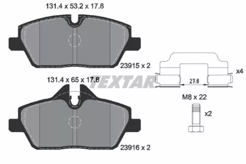 Textar Front Brake Pads Set For Bmw Mini 1 2 Clubman Clubvan