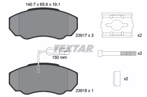 Textar Front Brake Pads Set For Citroën Fiat Peugeot Boxer Ducato Jumper