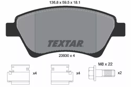 Textar Front Brake Pads Set For Renault Grand Scénic Kangoo Megane Scénic