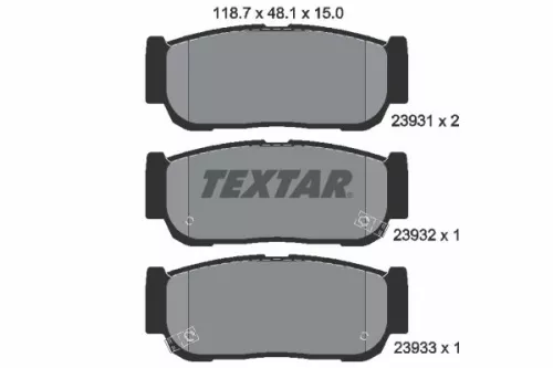 Textar Rear Brake Pads Set For Kia Ssangyong Kyron Rexton Rexton / Rexton Ii Rex