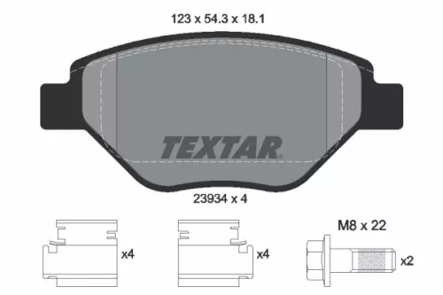 Textar Front Brake Pads Set For Renault Megane