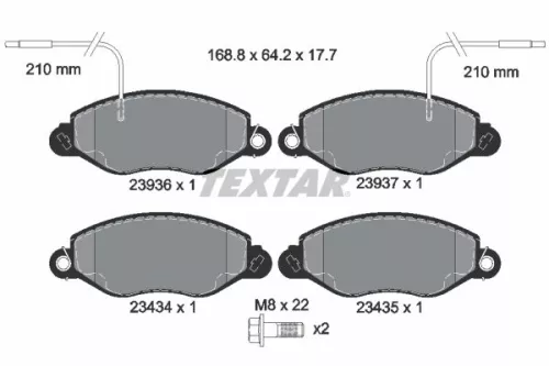 Textar Front Brake Pads Set For Nissan Cabstar E