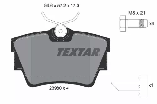Textar Rear Brake Pads Set For Fiat Mitsubishi Nissan Opel Renault Vauxhall Expr