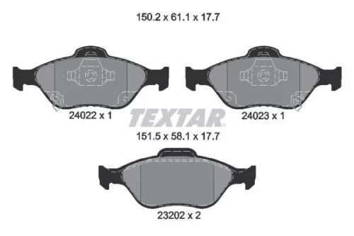 Textar Front Brake Pads Set For Daihatsu Toyota Charade Yaris