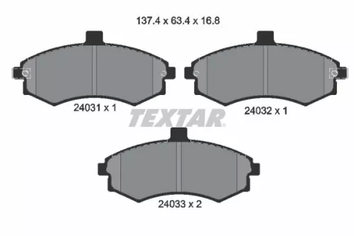 Textar Front Brake Pads Set For Hyundai Hyundai (Beijing) Inokom Kia Cerato Elan