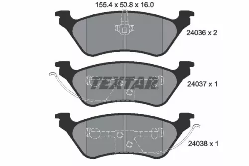 Textar Rear Brake Pads Set For Chrysler Dodge Caravan Grand Caravan Ram Van Voya