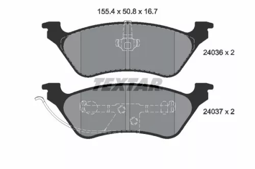 Textar Rear Brake Pads Set For Chrysler Voyager / Grand Voyager