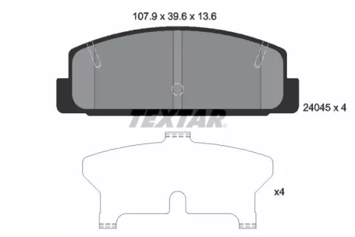 Textar Rear Brake Pads Set For Haima Mazda 323 F 323 S 6 626 Family Premacy Rx-7