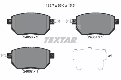 Textar Front Brake Pads Set For Infiniti Nissan Nissan (Dfac) Altima Fx G M35 M4