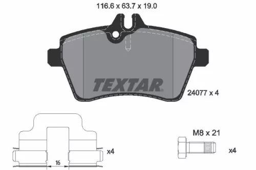 Textar Front Brake Pads Set For Mercedes A-class