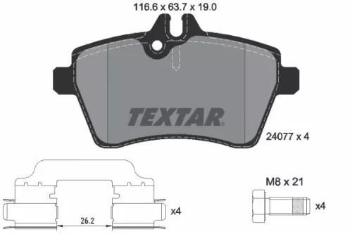 Textar Front Brake Pads Set For Mercedes A-class B-class
