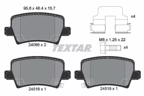 Textar Rear Brake Pads Set For Honda Civic