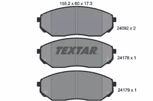 Textar Front Brake Pads Set For Jinbei Kia Tianma Hero S50 Sorento