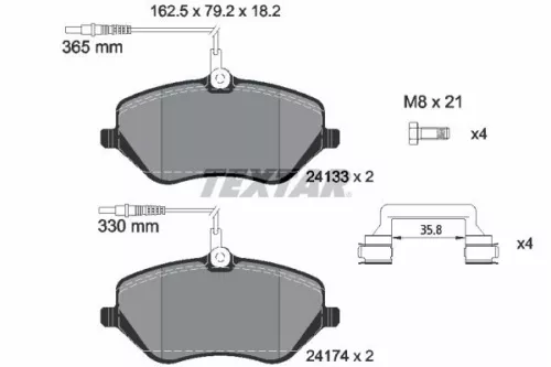 Textar Front Brake Pads Set For Citroën Peugeot 407 607 C5 C6