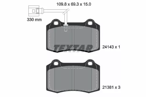 Textar Front Brake Pads Set For Seat Leon