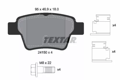 Textar Rear Brake Pads Set For Citroën Peugeot 207 207 Cc 207 Sw 307 307 Sw C4