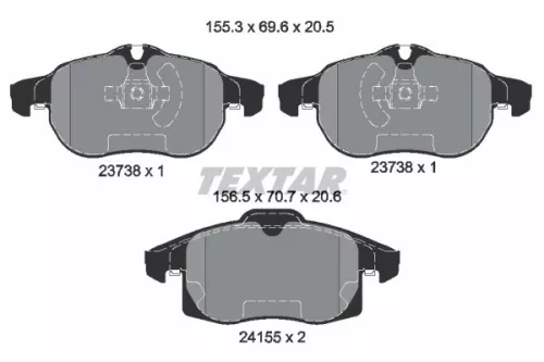 Textar Front Brake Pads Set For Chevrolet Opel Saab Vauxhall 9-3 9-3x Signum Vec