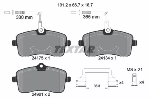Textar Front Brake Pads Set For Peugeot 407 407 Sw