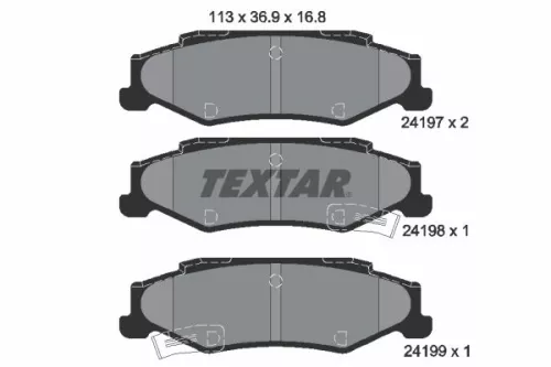 Textar Rear Brake Pads Set For Cadillac Chevrolet Corvette Xlr