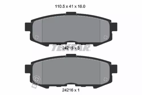 Textar Rear Brake Pads Set For Mazda Mpv