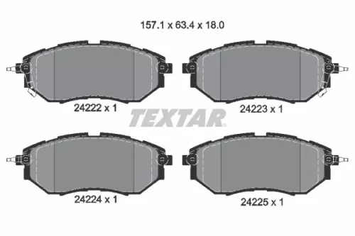 Textar Front Brake Pads Set For Subaru Forester Impreza Legacy Levorg Outback Tr