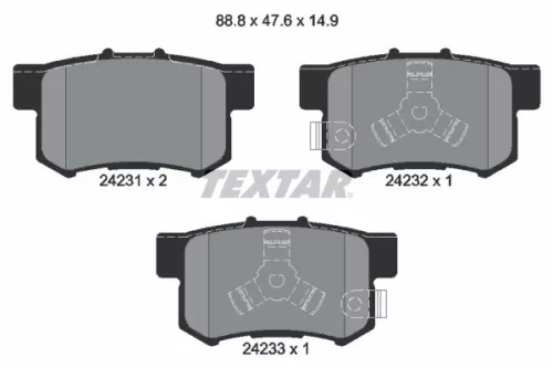 Textar Rear Brake Pads Set For Acura Honda Honda (Dongfeng) Accord Cr-v Crosstou