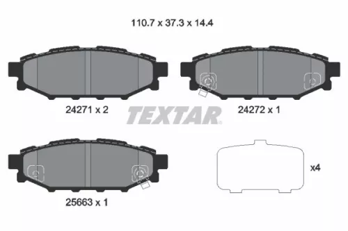 Textar Rear Brake Pads Set For Scion Subaru Toyota Brz Crosstrek Exiga Forester 