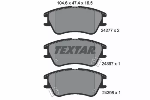 Textar Front Brake Pads Set For Dodge Hyundai Inokom Kia Atos Atos Prima Visto