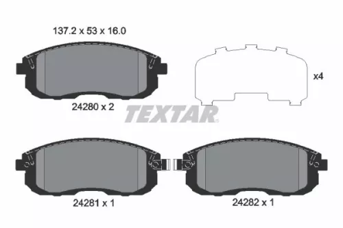 Textar Front Brake Pads Set For Fiat Nissan Suzuki Cube Grand Vitara Sedici Skyl