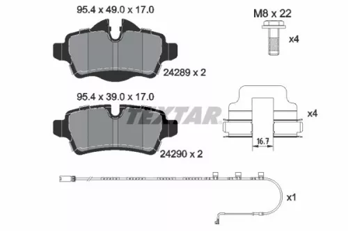 Textar Rear Brake Pads Set For Mini Mini Mini Clubman