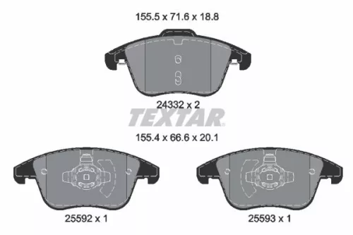 Textar Front Brake Pads Set For Ford Mondeo