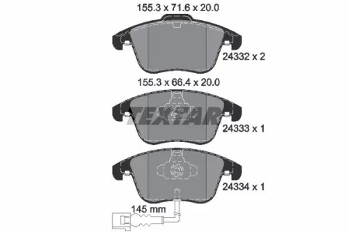 Textar Front Brake Pads Set For Audi Audi Borgward Seat Vw Vw (Svw) Alhambra Bx5