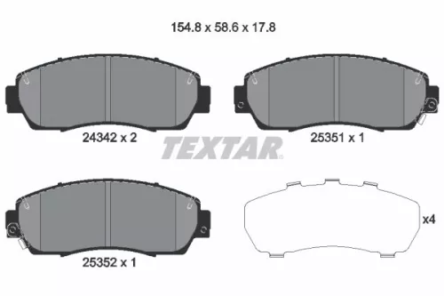 Textar Front Brake Pads Set For Acura Changan Great Wall Haval Honda Honda (Dong
