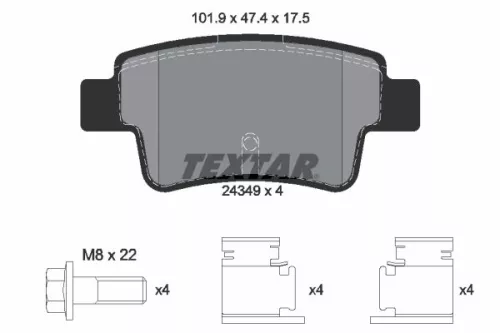 Textar Rear Brake Pads Set For Abarth Fiat Grande Punto Punto Punto Evo