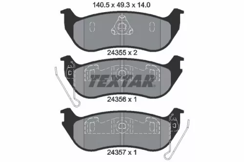 Textar Rear Brake Pads Set For Jeep Cherokee Wrangler
