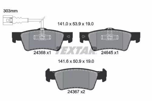 Textar Rear Brake Pads Set For Vw California Multivan Transporter