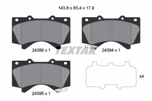 Textar Front Brake Pads Set For Hyundai Lexus Toyota Toyota Land Cruiser Land Cr