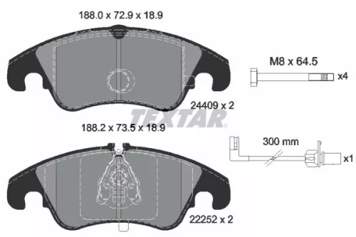 Textar Front Brake Pads Set For Audi A6 A6 Allroad A7 Q5